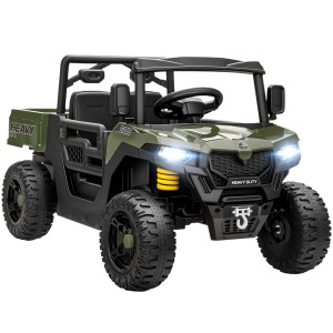 Aiyaplay Macchina Elettrica Bambini 12V con Telecomando, Sospensioni, Bagagliaio e Musica, Età 3-8 Anni, Verde   Aosom Italy