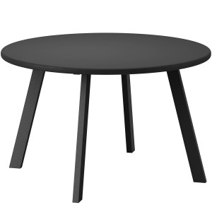 Outsunny Tavolino da Giardino Rotondo in stile Industriale con Piedini Antiscivolo, in Metallo, Ø70x42 cm, Nero