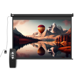 Homcom Schermo per Proiettore 100" Formato 4:3 Regolabile con Telecomando, 203x152cm, Nero