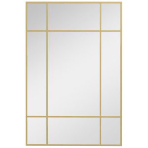 Homcom Specchio da Parete Stile Finestra con Montaggio Verticale e Orizzontale, 90x60 cm, Oro   Aosom Italy