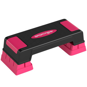 Sportnow Step per Aerobica per Fitness con Altezza Regolabile 12/17,5/22,5 cm, Portata 250 kg, per Casa e Palestra, Rosa   Aosom Italy