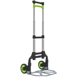 Homcom Carrello Portapacchi Pieghevole Capacità 70 kg con Maniglia Telescopica in Alluminio, Argento   Aosom Italy