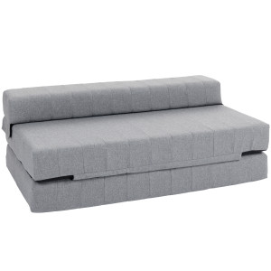 Homcom Poltrona Letto Pieghevole con Imbottitura Spessa, fino a 250 kg, 138x80x50 cm, Grigio   Aosom Italy