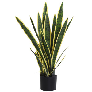 Outsunny Sanseveria Artificiale in Vaso, Pianta da Esterno e Interno con 21 Foglie (Ф15cm x 80cm) Aosom