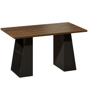 Homcom Scrivania con 4 Ripiani Aperti, Design Industriale, 140x78x75 cm, Marrone e Nero   Aosom Italy