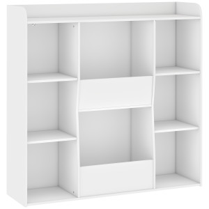 Aiyaplay Mobile Contenitore per Bambini, Libreria per Bambini con 8 Scomparti e Ripiano Superiore, 104x29x101,5 cm, Bianco   Aosom Italy