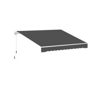 Outsunny Tela di Ricambio per Tenda da Sole con Lambrequin Onde, Poliestere ad alta densità 280 g/m² anti-UV, 282x240x23 cm, Grigio   Aosom Italy