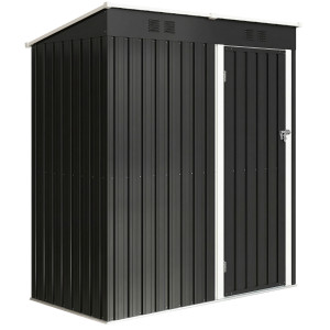 Outsunny Capanno Giardino Metallo 163x90x179 cm, Porta Chiudibile, Prese d'Aria, Grigio Scuro   Aosom Italy