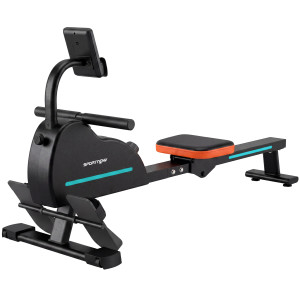 Sportnow Vogatore Magnetico per Muscolazione con Bluetooth Connesso, 16 Livelli di Resistenza, 135x42x72 cm, Arancione   Aosom Italy
