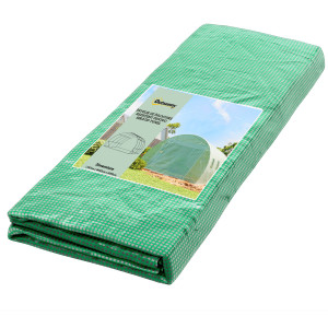 Outsunny Telo Serra in PE con 8 Finestre, Porta Avvolgibile e Bordi Interrati, 4x3x2 m, Verde   Aosom Italy