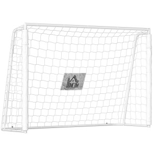 Homcom Porta da Calcio per Adulti e Bambini, Rete con Bersaglio e Pali in Tessuto Oxford, 186x62x123cm, Bianco