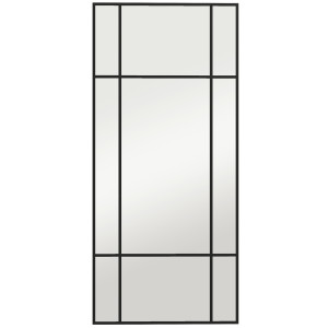 Homcom Specchio da Parete Stile Finestra con Montaggio Verticale e Orizzontale, 110x50cm, Nero   Aosom Italy