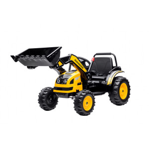 Homcom Escavatore Cavalcabile per Bambini 3-5 Anni, a Batteria 6V con Suoni e Luci, Velocità 1.5-2.5 km/h, 132cmx62cmx65cm, Giallo   Aosom
