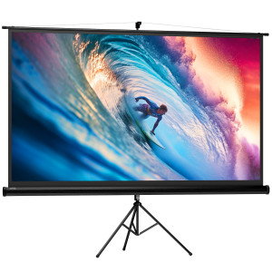 Homcom Telo Proiettore Pieghevole da 100" Formato 16:9 con Treppiede Regolabile, 235.8x8x136 cm, Nero   Aosom Italy