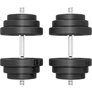 Homcom Set Manubri Palestra 40kg (4x5kg, 4x2.5kg, 4x1.5kg), Pesi Palestra con 12 Dischi da 1.5kg, 2.5kg, 5kg, Õ“25mm, per Allenamento a Casa Aosom