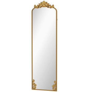 Homcom Specchio da Terra a Figura Intera Stile Barocco 50x160 cm Oro   Aosom Italy