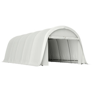 Outsunny Garage Auto Tenda Garage Esterno UV50+ Telaio Zincato 3.6x7.2 m Crema   Aosom Italy