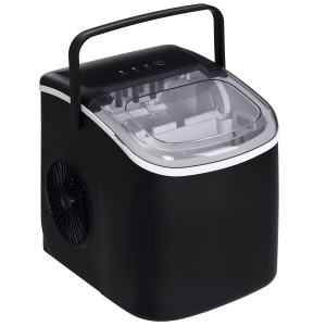 Homcom Macchina del Ghiaccio da 9 Cubetti in 6-12 Minuti con Cestello e Paletta Inclusi, 23.8x30.5x29 cm, Nero Aosom