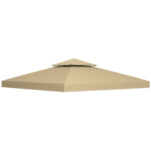 Outsunny Tetto di Ricambio per Gazebo 3x3m a 2 Livelli e Resistente ai Raggi UV, Beige   Aosom Italy