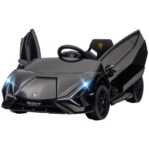Homcom Macchina Elettrica per Bambini 3-5 Anni Lamborghini 12V con Telecomando e Velocità 3-5km/h, Nero   Aosom Italy