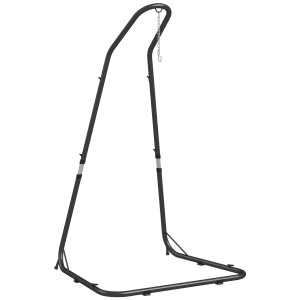 Outsunny Supporto per poltrona sospesa in acciaio, 133 x 116 x 195/230 cm, Nero   Aosom Italy