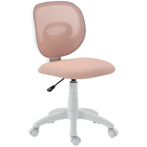 Homcom Sedia da Ufficio Ergonomica Girevole in Tessuto a Rete Traspirante Senza Braccioli, Altezza Regolabile, Rosa   Aosom Italy