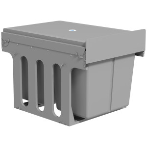 Homcom Pattumiera Estraibile Sottolavello da 31L con 3 Secchi Rimovibili e Piano Superiore, Grigio Chiaro   Aosom Italy