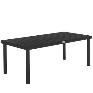 Outsunny Tavolo da Pranzo da Giardino per 8 Persone in Alluminio e Plastica, Nero    Aosom Italy