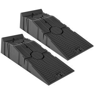 Durhand Set 2 Rampe per Auto in Plastica con Carico Massimo 5 Tonnellate, 91x30x21 cm, Nero Aosom