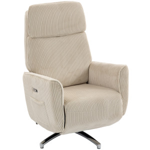 Homcom Poltrona relax elettrica con funzione letto, girevole con 2 motori e USB, Crema   Aosom Italy