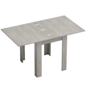 Homcom Tavolo da Pranzo Allungabile per 4-6 Persone in Legno e Acciaio, 140x80x77.5 cm, Grigio e color Legno   Aosom Italy