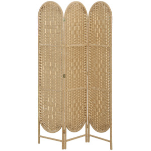 Homcom Paravento da Interni Pieghevole a 3 Pannelli, 120x170 cm, Stile Bohemien in Carta e Legno di Pino, Color Legno   Aosom Italy