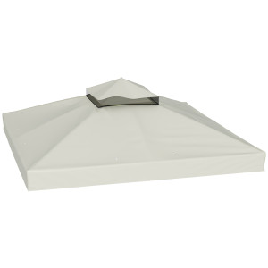 Outsunny Copertura per Gazebo da Giardino 3x3m UPF30+ a 2 Livelli in Poliestere Grigio Chiaro   Aosom Italy