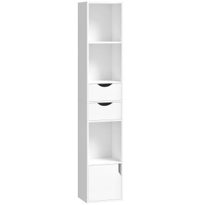 Homcom Libreria con Cassetti e Ripiano Regolabile, Bianco   Aosom Italy