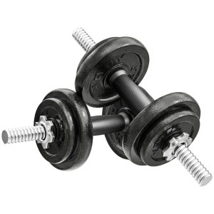 Sportnow Set Pesi e Bilanciere da 20kg con Impugnature Antiscivolo, 8 Dischi Pesi, Barra Bilanciere e 2 Barre Manubri in Acciaio   Aosom Italy