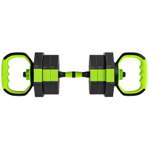 Sportnow Set Pesi Palestra 6 in 1 Multifunzione da 20kg Totali in Plastica e Sabbia, 125x18x18 cm, Verde   Aosom Italy