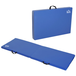 Homcom Tappetino da Ginnastica Pieghevole, Materassino Fitness Spesso 5 cm e Antiscivolo, 180x60x5 cm, Blu   Aosom Italy