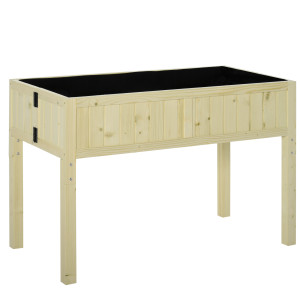 Outsunny Letto per Orto Rialzato Pieghevole in Legno con Fori di Drenaggio, 115x56x76 cm, Color Legno   Aosom Italy