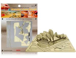 3D Model Metal Puzzle Sydney Opera Silver