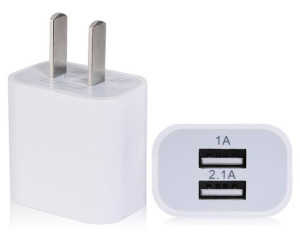 Dual USB Port Charger US Plug White