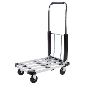 2040H Folding Four-Wheel Flatbed Cart Silver