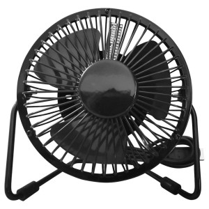 Portable LED Luminous 6 Inch Clock Fan Black