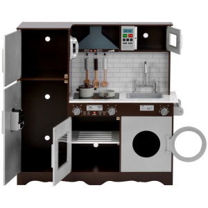Wooden Pretend Play Kitchen Set Brown