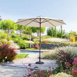 Pied de parasol rond DAILIO Noir 25 kg - Béton, Acier traité époxy Hespéride