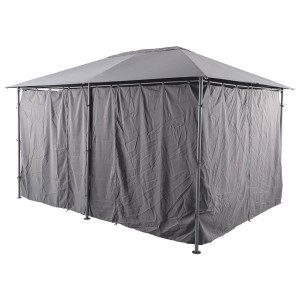 Rideaux pour tonnelle SANTORINI et THIRA Ardoise   4 x 3 m - Polyester Hespéride