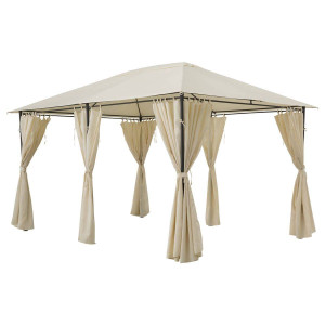 Rideaux pour tonnelle SANTORINI Écru 4 x 3 m - Polyester Hespéride