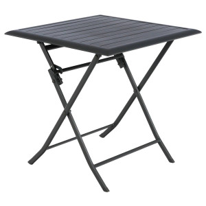 Table de jardin pliante carrée AZUA Graphite 2 places - Aluminium traité époxy Hespéride
