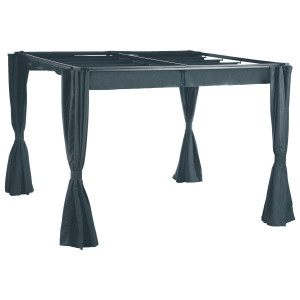 Rideaux pour tonnelle PALMEIRA Ardoise 3 x m - Polyester Hespéride