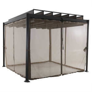 Rideaux moustiquaire pour tonnelle FLAMENCO Noisette 3 x 2 m - Polyester Hespéride