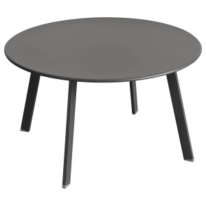 Table d'appoint de jardin rond SAONA Graphite 70 x 40 cm - Acier traité époxy, Traitement antirouille renforcé Hespéride